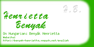 henrietta benyak business card
